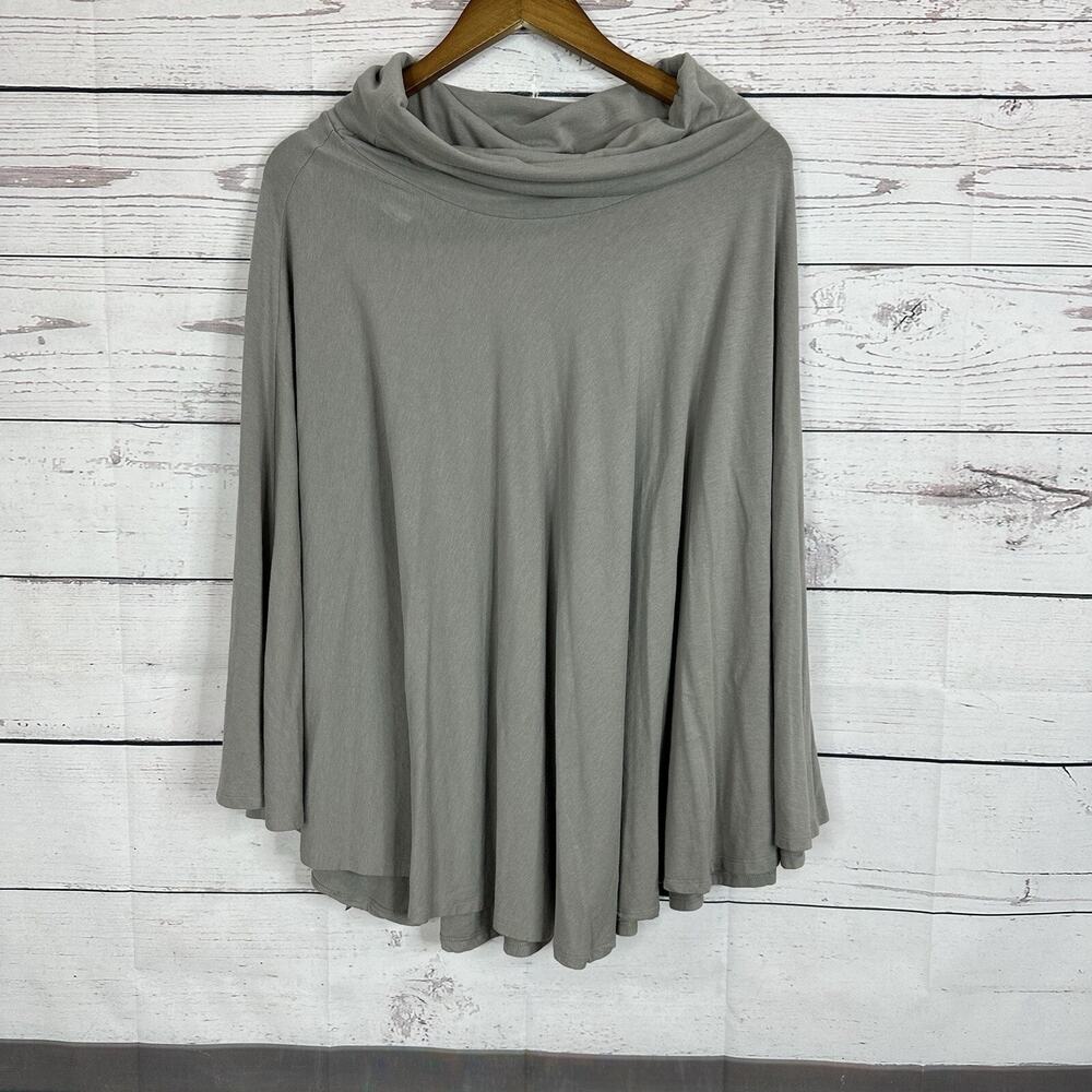 Garnet Hill Poncho Top Womens Medium Gray Minimalist‎ Boxy Popover Flowy